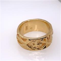 James Avery Retired Fish 14K Yellow Gold Band Ring